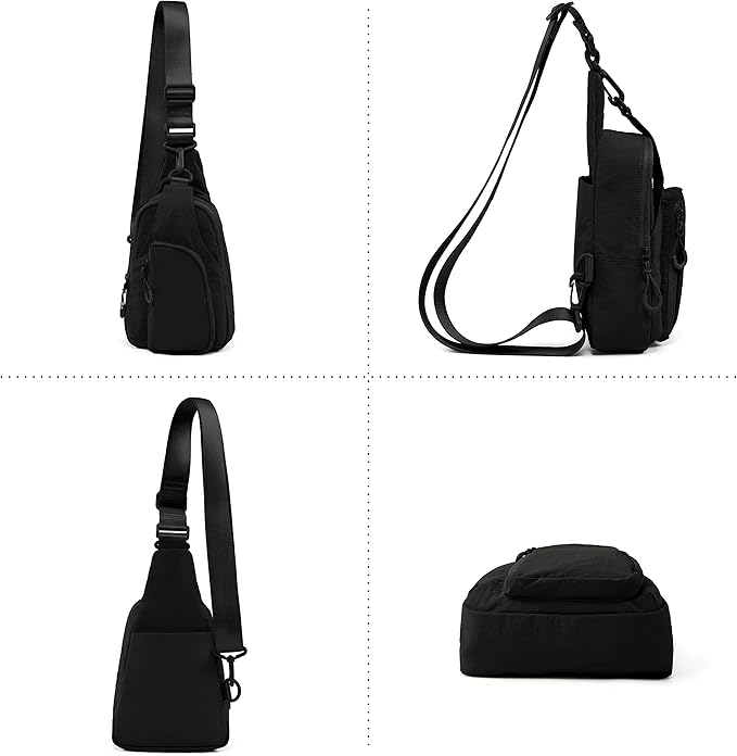 ODODOS Daily Sling Bag with Adjustable Straps Crossbody Chest Bag Lightweight Small Backpack for Casual Traveling Hiking