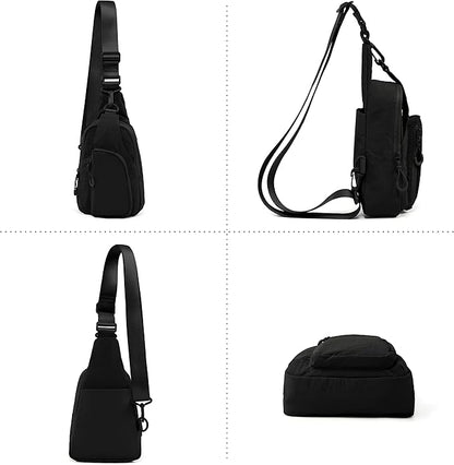 ODODOS Daily Sling Bag with Adjustable Straps Crossbody Chest Bag Lightweight Small Backpack for Casual Traveling Hiking