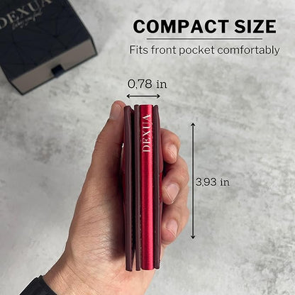 Mens Wallet, Premium Leather Slim Wallet, RFID Blocking Pop-Up Card Holder, Extra Credit Card Slots, Cash Slot, Magnetic Closure, Christmas Gift Ready Gift Box Included