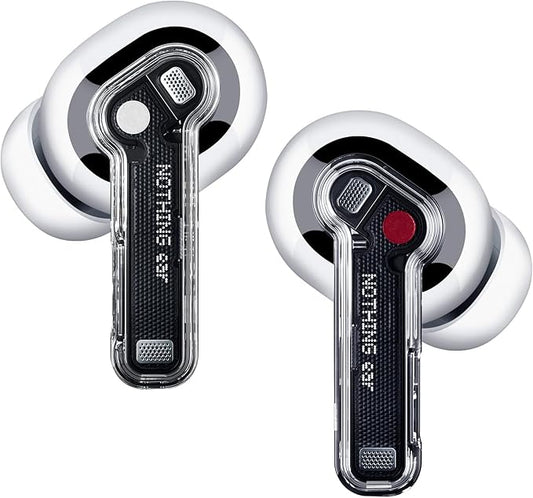 Nothing Ear Wireless Earbuds Bluetooth, 45dB Hybrid Smart ANC Earbuds, 11mm Deep Bass Boost, Hi-Res Audio with LDAC & LHDC 5.0, 6 Mics Call, 40.5H Playtime with Fast Charging Case, ChatGPT Supported