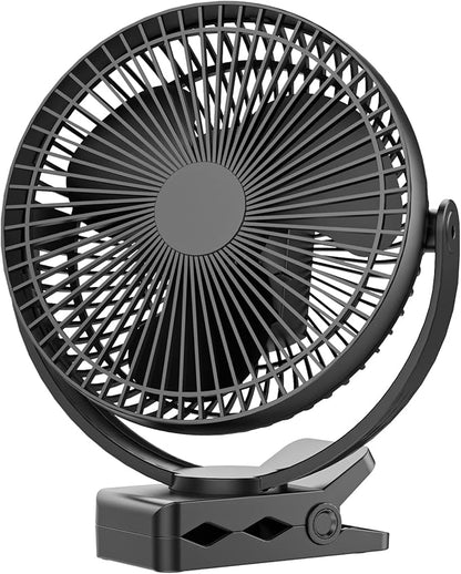 Dorobeen Clip Fan, 8 Inch Mini Quiet Desk Fan, 10000mAh USB Rechargeable Battery Operated Clip on Fan, USB Desk Fan, Portable Personal Small Fan For Desk, Office,Golf Cart