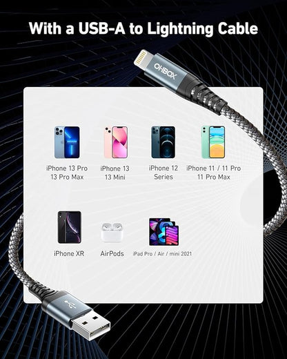 Short iPhone Charger Cable 1FT, [Apple MFi Certified] 3Pack USB Lightning Cable Fast Charging, i Phone Charging Cord Compatible with iPhone 14/13/12/11/Pro/Max/Mini/X/Plus/8/7/6/5S/SE/Plus/iPad