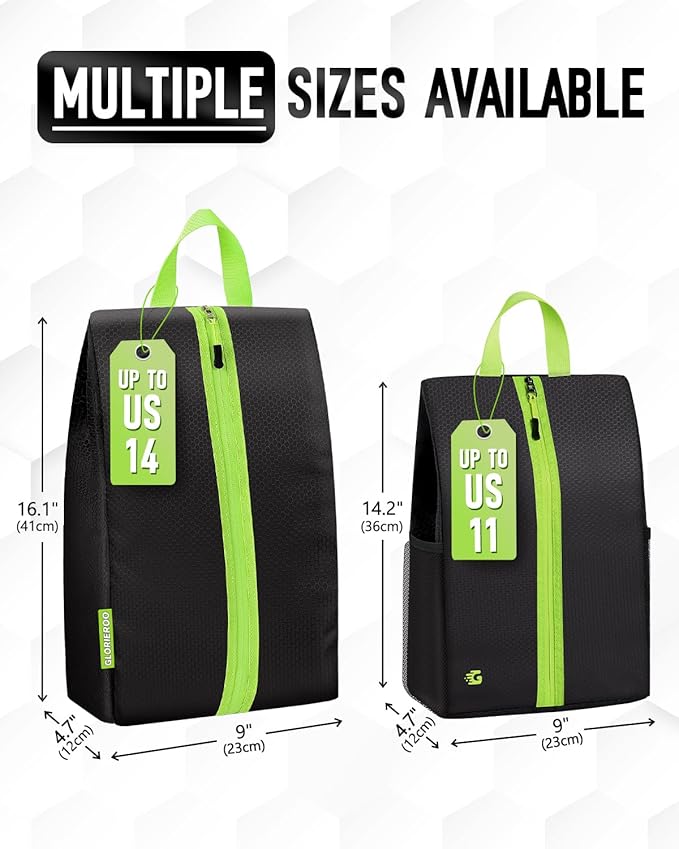 Smell Proof Shoe Bags for Travel-Soccer Cleat Bag Smell Proof with Active Carbon Fabric | Odor-Absorbing Water-Resistant Track Shoe bags for Sports (Pink, UP TO US11)