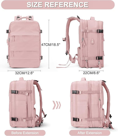 Casual Backpack Traveling Backpack, A-pink, Expandable, Travel Backpacks