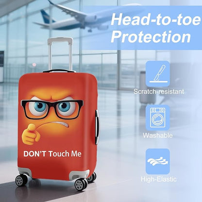 ANNA QUEEN Red Don't touch me Travel Luggage Cover Suitcase Protector Suitcase Cover Anti-Scratch,Stretchable Fit for 18-32Inch Luggage,Travel Bag Cover Washable L(fits 26-28Inch suitcase)