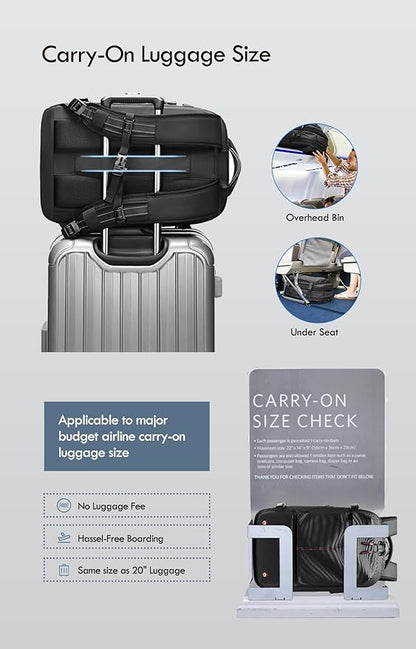 Vacuum Seal Backpack Travel with Built-in Pump 80L Expandable Travel Backpack with Vacuum System, TSA Lock Water Resistant Carry-On Backpack