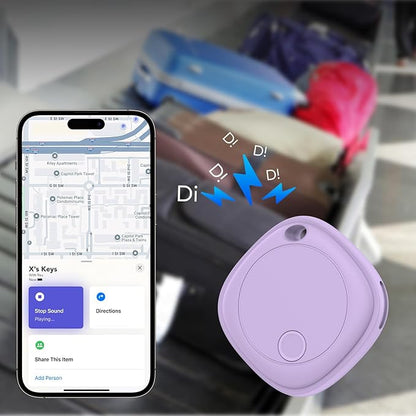 Air Tracker Tags-4 Pack, Bluetooth Tracker Works with Apple Find My APP (iOS Only), Bluetooth Smart Air Tag Keys Finder and Item Locator for Keys, Bags, Luggage, Wallet, Replaceable Battery