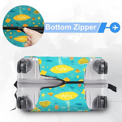 ANNA QUEEN Trip Word Travel Luggage Cover Suitcase Protector Suitcase Cover Anti-Scratch,Stretchable Fit for 18-32Inch Luggage,Travel Bag Cover Washable XL(fits 29-32Inch suitcase)