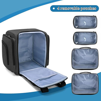 BAFASO Large Pill Bottle Organizer with 4 Inner Removable Pouches, Medicine Bag Come with Shoulder Strap (BAG ONLY), Black