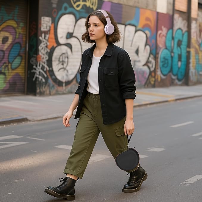 Headphone Case for Beats Solo 4/ for TOZO HT2/ for Glynzak/for Beats Studio Pro/for Beats Solo3/ for Beats Studio3 On-Ear Headphones, Foldable Bluetooth Wireless Headset (Extra Large) - Black