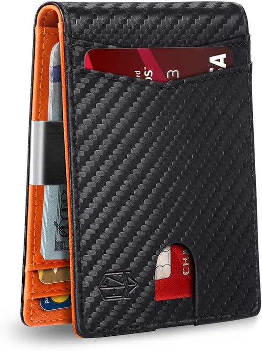 Zitahli Money Clip Wallets for Men,Slim Bifold Wallet 10-12 Cards, Mens Leather Wallet with ID Window,RFID Blocking Thin Minimalist Credit Card Holder,Gifts for Him