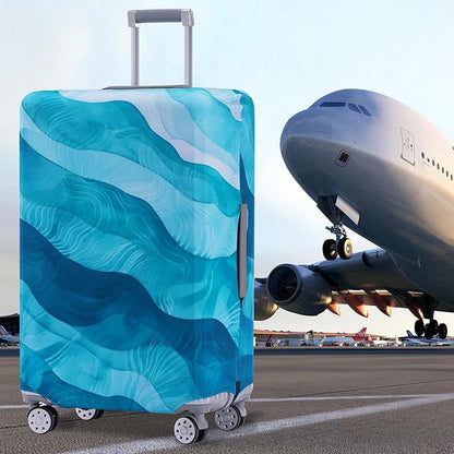 Travelkin Luggage Covers For Suitcase Tsa Approved,Suitcase Cover Protector Fit 18-32 Inch Luggage (Blue Wave, L)