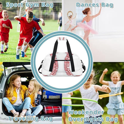 Kids Duffle Bag Girls Boys Baseball Sports Texture Weekender Overnight Bag,Lightweight Duffel Bags for Traveling Gym Sport Dance