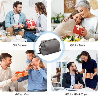 Vomgomfom 6L 13 Inch Silicone Toiletry Bag, Waterproof Leakproof Travel Cosmetic Organizer, Adjustable G-Buckle Compression Dopp Kit, Foldable Makeup Bag for Women & Men (Grey, 6.5”3L)