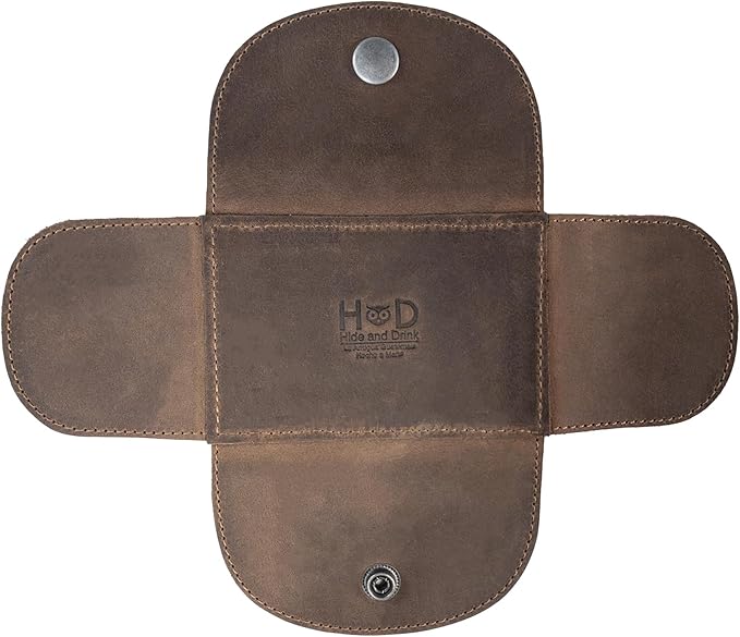 Hide & Drink, Leather Razor Case Wallet, Shaving Accessories, Personal Care Essentials, Handmade :: Bourbon Brown