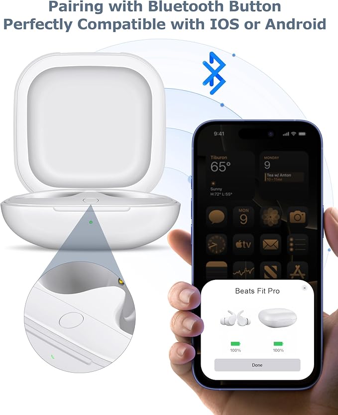 Charging Case Replacement Compatible with Beats Fit Pro - 700mAh Battery Wireless Earbuds Charger Case with Bluetooth Pairing