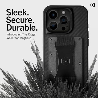 Ridge Wallets for Men Compatible with Magsafe - Slim Minimalist Compact Wallet and Card Holder, RFID Protected Front Pocket Wallets for Men with Integrated Cash Strap (Gunmetal)