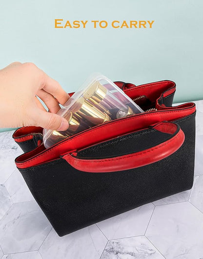 Gold 15ML 0.5 oz Airless pump bottle Toiletries Travel Size containers airport essentials Dispenser with Box Reusable mini lotion plastic travel bottles 4 Packs