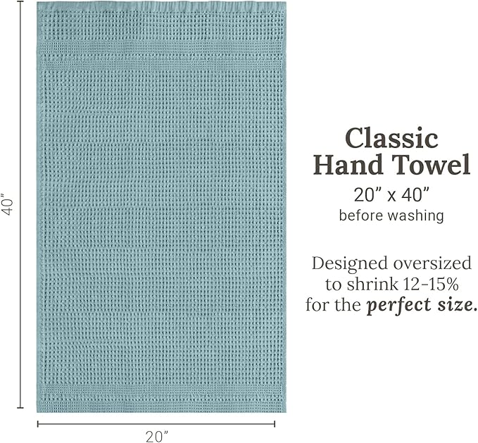 GILDEN TREE Waffle Hand Towels for Bathroom Quick Dry Towel Super Absorbent Thin 100% Cotton Lint Free, Hand Towels for Bathroom Set of 2, Classic Style (Seafoam)