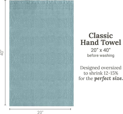 GILDEN TREE Waffle Hand Towels for Bathroom Quick Dry Towel Super Absorbent Thin 100% Cotton Lint Free, Hand Towels for Bathroom Set of 2, Classic Style (Seafoam)