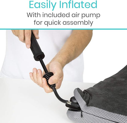 Vive Inflatable Wheelchair Air Seat Cushion - Adjustable Air Pressure Relief Travel Seat, Portable - Waffle Style Pressure Relief Bed Sore Ulcer Treatment Wheel Chair Pain Cushion for Mobility Aids