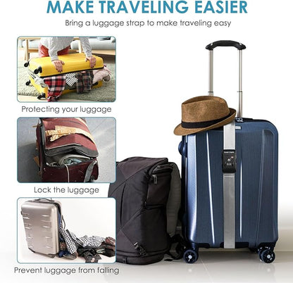 Travel Inspira Luggage Straps for Suitcases with TSA Lock, Protect Your Luggage Anti-Burst, High Visibility Color, Easy to Identify Luggage Adjustable Heavy Duty Belt for 20-32 Inch Suitcases