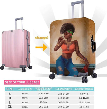 Travel Suitcase Protector Explosion Hair Girl3 Elastic Protective Washable Luggage Cover With Concealed Zipper Suitable For Large (A little large)