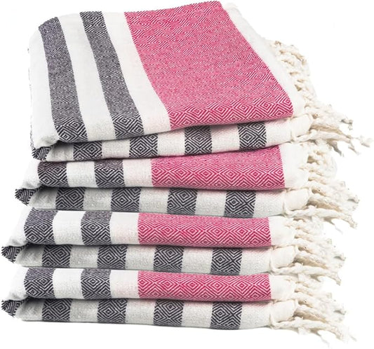 Cotton Turkish Beach Towel with Towels Oversized 36"x72" Pool Absorbent Extra Large Quick Dry Sand Travel Towel (Rosé Obsidian, 4 Pack)