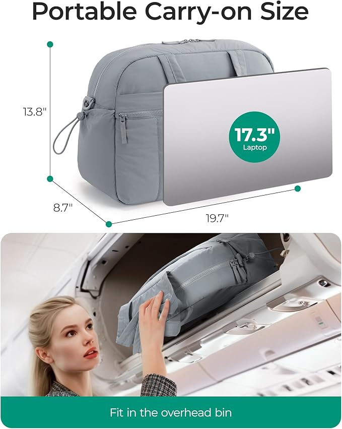 BAGSMART Gym Bag for Women, Duffle Bag for Travel with Wet Pocket, Lightweight Carry on Weekender Duffel, Water Resistant