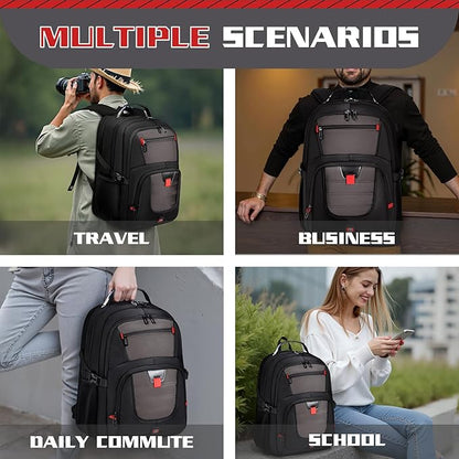 Extra Large Backpack, Travel Backpack, 17.3 Laptop In for Men, Extra Sturdy TSA Friendly with USB Port College School Rucksack Bag Gifts for Him Men Women, Grey