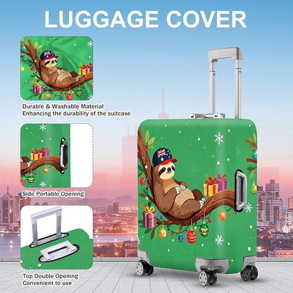 FOREVER QUEEN Brown sloth Luggage Cover Suitcase Protector Suitcase Cover Anti-Scratch,Stretchable Bag Cover Washable Durable Polyester
