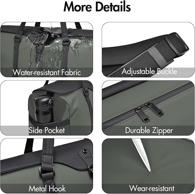 Travel Bag for Men Women, Duffle Bags for Travel with Shoe Compartment Weekender Overnight Carry On Bag with Dry Wet Separated Pocket Personal Item Bag for Gym Trip Workout