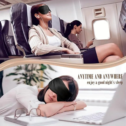 100% 6A Mulberry Silk Eye Sleep Mask for Side Sleepers-FSA Eligible Blackout Eye Mask for Sleep, Reduces Migraines & Puffy Eyes, Travel Office Airplane Use, Ideal Gift for Women & Men