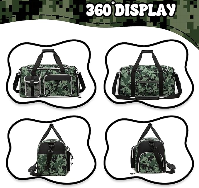 Kid's Luggage Set 3 Piece Suitcase Set 16" Hardside Luggage with Spinner Wheels Boys Carry on Toddler Travel Rolling Suitcase with Duffle Bag Neck Pillow Airline Approved