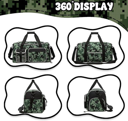 Kid's Luggage Set 3 Piece Suitcase Set 16" Hardside Luggage with Spinner Wheels Boys Carry on Toddler Travel Rolling Suitcase with Duffle Bag Neck Pillow Airline Approved