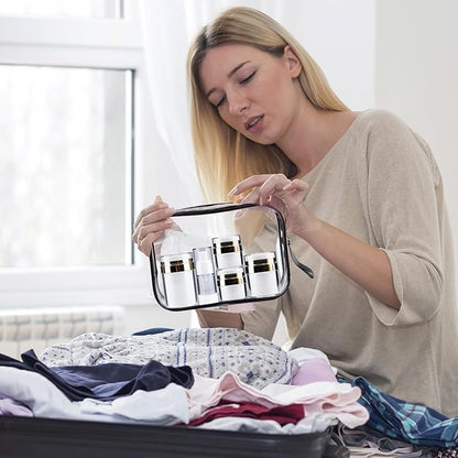 20 Pack Airless Pump Jars Set, 3.34/1.7/1/0.5/oz Refillable Travel Size Containers, Gold Travel Bottles Empty Lotion Container, Glass Jars for Toiletries Moisturizer Container