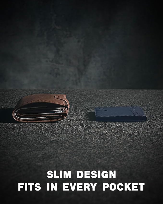 Zitahli Money Clip Wallets for Men,Slim Bifold Wallet 10-12 Cards, Mens Leather Wallet with ID Window,RFID Blocking Thin Minimalist Credit Card Holder,Gifts for Him