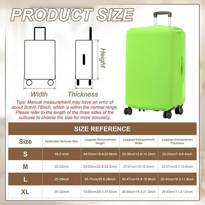 uxcell Luggage Cover for Suitcase Protector, Fit 26-28 Inch Luggage Elastic Suitcase Cover Scratch-Resistant Covers for Travel Business Trips, Green (L)