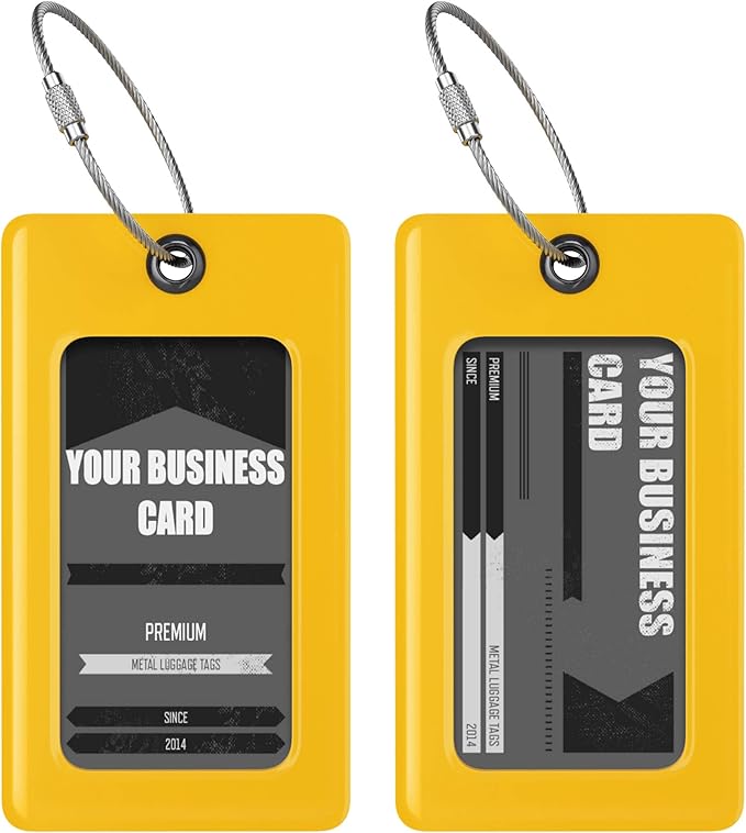 Luggage Tags Business Card Holder by TUFFTAAG - Durable Travel ID Bag Tag, Secure & Flexible, Perfect for Suitcases, Backpacks, and Carry-Ons, Easy Identification