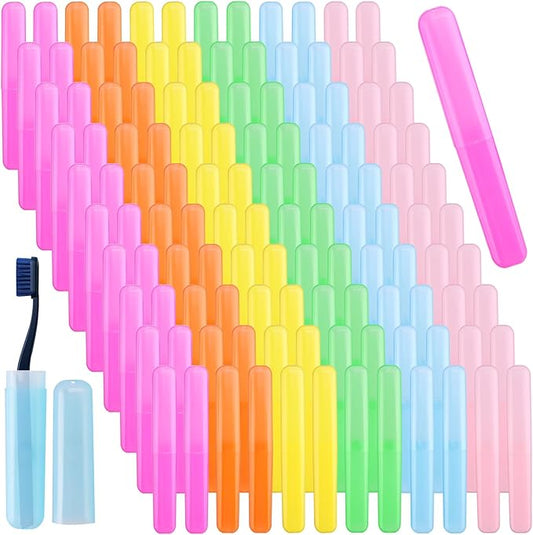 NICEMOVIC 120 Piece Toothbrush Holder, Portable Plastic Dust Proof Breathable, Indoor/Outdoor Travel Trip Camping School
