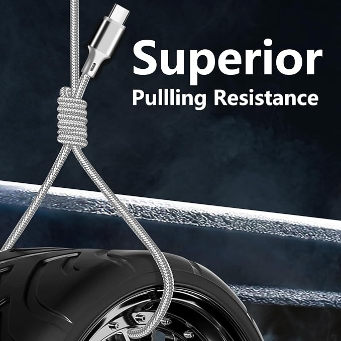 USB C to USB C Charger Cable, 5 Pack [3/3/6/6/10ft] Type C Fast Charging Cord High Data & Transfer Wire Compatible for iPhone 17/16/15 Plus/Pro Max iPad Pro Air Ps5 Controller Samsung Galaxy(Gray)