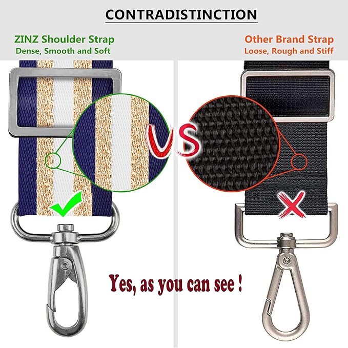 ZINZ Shoulder Strap, 57" Padded Adjustable Shoulder Bag Straps Replacement for Bags with D-Ring（TH01B06）