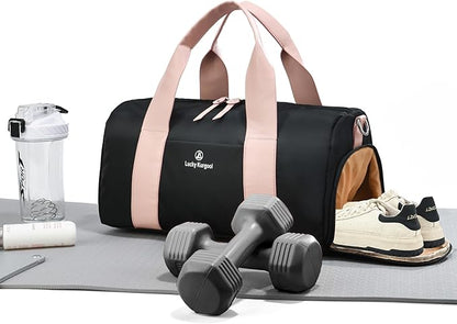Small Gym Bag for Women with Wet Pocket & Shoes Compartment, Cute Mini Sport Duffel Gym Tote Bags for Yoga, Workout, Dance, Swim