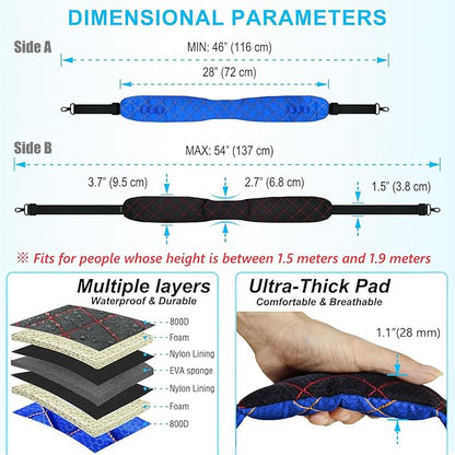 2 in 1 Anti-theft Bag Shoulder Strap with Pockets, 54 inch Travel Belt Ultra-Wide and Thick, Comfort and Stylish