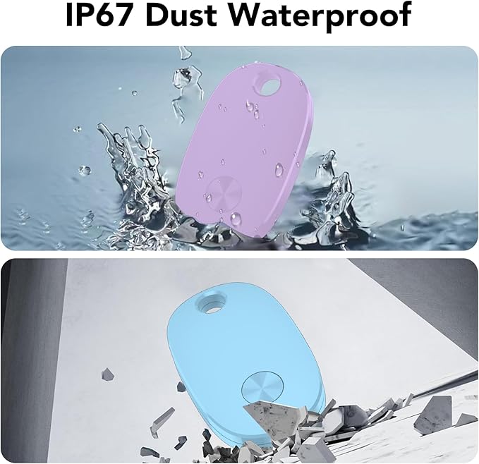 Tracker Tags-4 Pack, Bluetooth Tracker Works with Apple Find My APP (iOS Only), Keys Finder and Item Locator for Luggage, Backpack, Suitcases, Replaceable Battery, IP67 Waterproof weTag pro