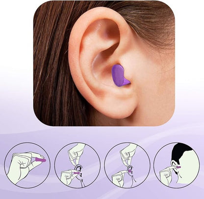 MOLDEX Soft Foam Earplugs Softies® Ear Plugs for Sleeping, Snoring, Work, Travel, Shooting -33dB Highest NRR Made in USA (Purple, 50 Pairs)