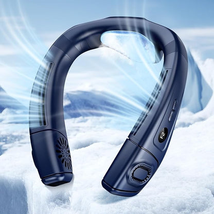 Neck Air Conditioner Fans That Blow Cold Air, 8000 mAh Battery Operated Wearable Cooling Device Fan, Bladeless, Rechargeable Fan, 3 Speed Settings & 3 Wind Modes