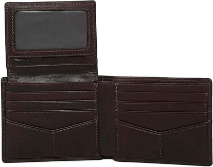 Fossil Men's Derrick Leather RFID-Blocking Bifold Passcase with Removable Card Case Wallet