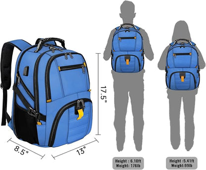 YOREPEK Travel Backpack, Extra Large 50L Laptop Backpacks for Men Women, Water Resistant College Backpack Airline Approved Business Work Bag with USB Charging Port Fits 17 Inch Computers, Cobalt Blue
