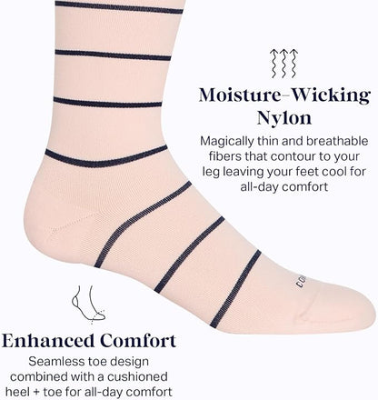 Comrad Nylon Knee High Socks - 15-20mmHg Graduated Compression Socks - Soft & Breathable Support Unisex Socks